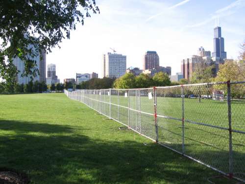 Fencing on the south end of the park.