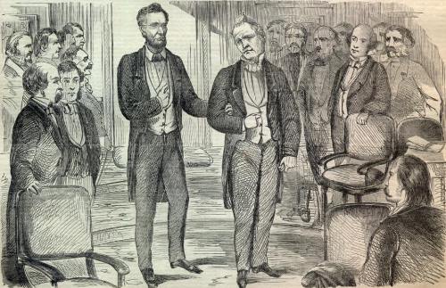 \<a href=\"http://www.sonofthesouth.net/leefoundation/civil-war/1861/march/lincoln-buchanan-inauguration.htm\"\>Presidents Lincoln & Buchanan\<\/a\>.  Lincoln looks surprisingly like ABC 7\'s \<a href=\"http://abclocal.go.com/wls/bio?section=ontv/stationinfo/bios&id=3397294\"\>Ron Magers\<\/a\> with a beard.