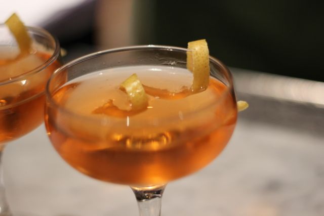 \"Got Cha\" (CH vodka, Cocchi Americano, Aperol, grapefruit bitters) is, as Maloney describes, \"a Negroni for 6-year olds.\" The cocktail has texture and flavor that you normally do not see in a stirred vodka drink.