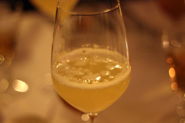 The third course was paired with the Heir Apparent Cocktail: Death\'s Door Gin, Cointreau, Kina L\'Avion d\'Or, pineapple, lemon, and Absinthe.
