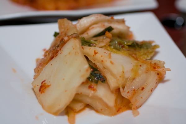 Kimchi - pickled, spicy napa cabbage.