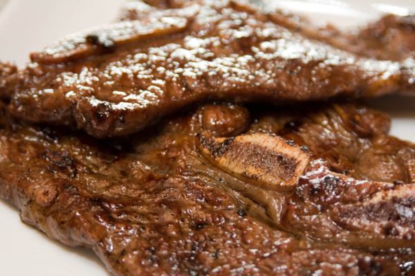 Kalbi: Korean style short ribs, right off the grill.