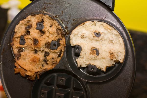 Top of our cookies still claimed by the waffle iron.