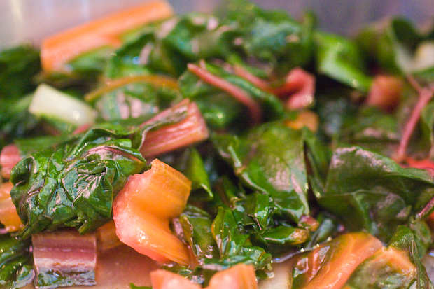 Rainbow chard. A great way to get some greens into your diet. Plus, they taste good.