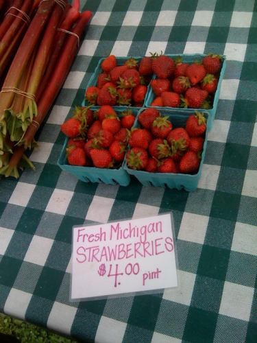 Some Michigan strawberries that would taste great in a spring dessert.
