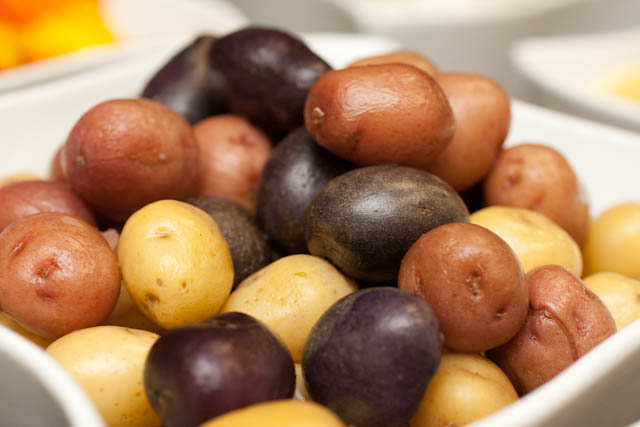 Three colors of potato.