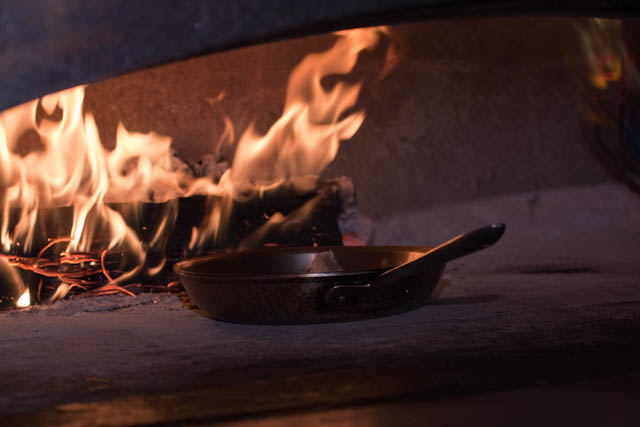 Hot pan in the fire.