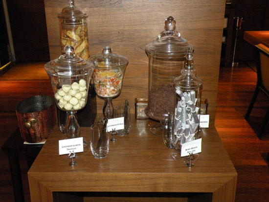 C-House offers a daily candy bar, featuring various confections and sorbets made in house by Executive Pastry Chef Toni Roberts, a veteran of Custom House under Elissa Narow.