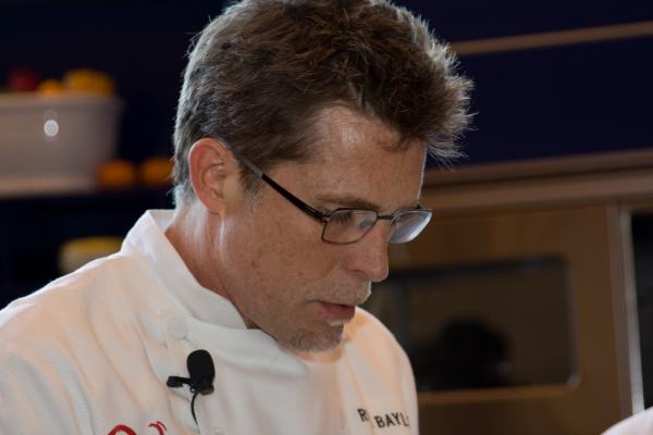 Rick Bayless, smelling the ancho, not the poblano.