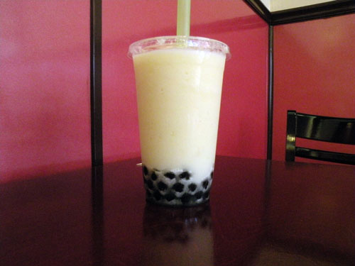 Pineapple Bubble Tea. Good flavor, but it was served to us with the mixture already separating. It needed constant stirring.