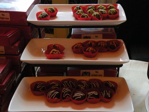 A selection of chocoaltes from \<a href=\"http://www.cyndysweettreats.com\"\>Cyndy Sweet Treats\<\/a\>. Owner Cyndy Keene successfully turned her kitchen in suburban Crystal Lake into a working kitchen where she pursues her passion for chocolate. Keene says that orders can be personalized to fit the purchaser, from flavors to gift boxing.