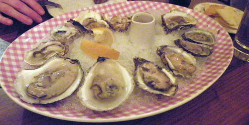 One dozen oysters, chef\'s choice ($30)