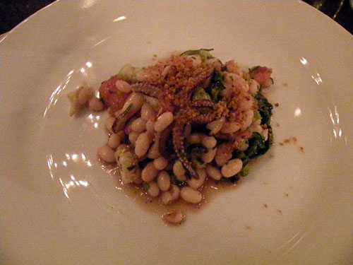 Monterey Bay grilled squid, cannellini beans, escarole, bread crumbs from The Publican Executive Chef Brian Huston