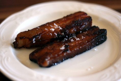 House made bacon braised in maple syrup