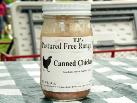 That\'s right: canned chicken. Already cooked, this can be used as a salad base, for soups, or just spread onto some toast.