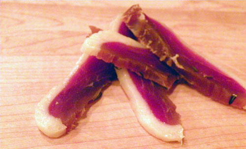 Duck pancetta from the charcuterie plate.