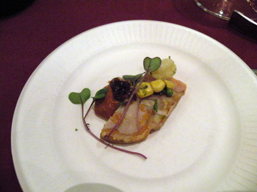 My favorite of Patrick Sheerin\'s offerings: mole-flavored head cheese.