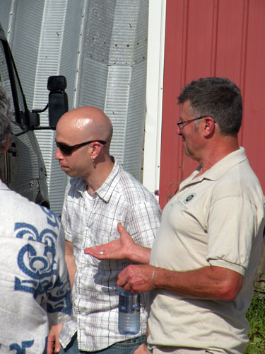City Provisions\'s Cleetus Friedman (left) and River Valley\'s Eric Rose prepare to lead a tour of the farm.