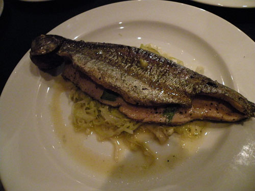 Wood-grilled Wisconsin trout