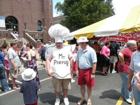 Mr. Pierogi with one of scores of groupies he bagged over the weekend.