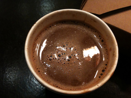 XOCO\'s Barcelona cocoa, one of several bean-to-cup cocoas on menu.