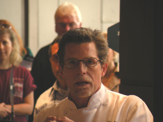 Rick Bayless explains how to make a ceviche at his cooking demo with Marcus Samuelsson