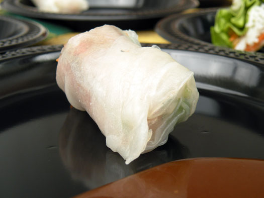 Bo Bia (salad rolls of julienne carrots, jicama, bean sprouts and aromatic herbs in rice paper) from Le Colonial\'s Chen Le.