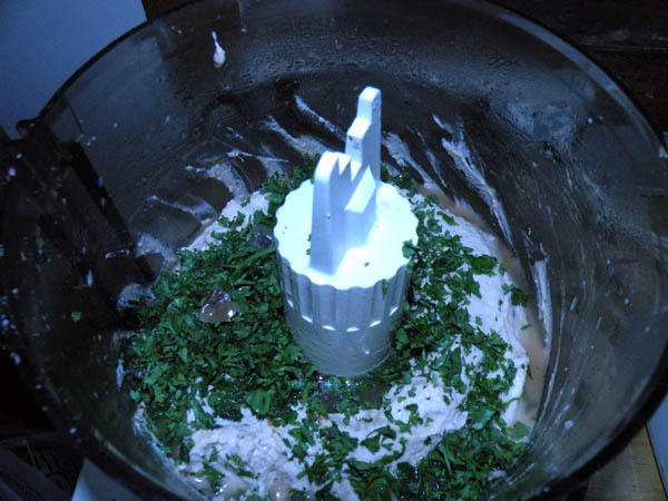 The parsley is then added. I prefer cooked collard greens, which are a good source of Vitamin A, Vitamin C, Vitamin K, potassium, manganese, folate and calcium. Along with the bacon grease or pork fat, it also adds a smoky flavor to the mix.