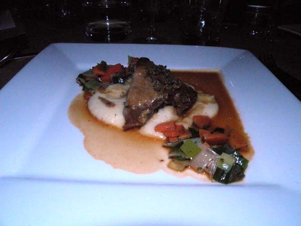 Michael Kornick and Erick Williams came with duck confit, carrots, leeks, parsnip puree and warm sherry vinaigrette. Paired with Goose Island Juliet.