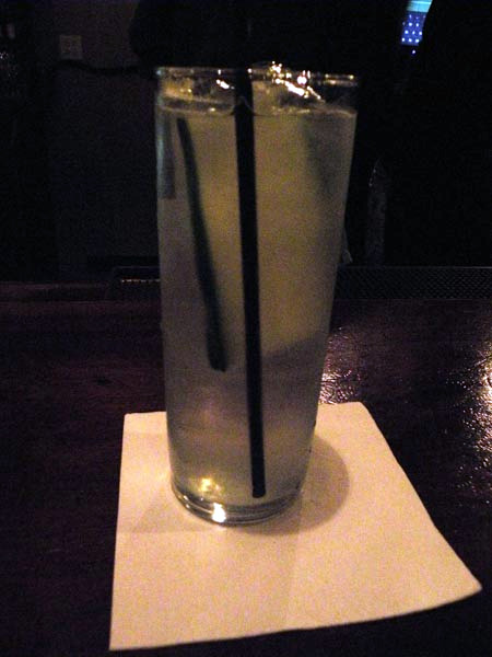 Moscow mule with North Shore vodka, lime and cucumber