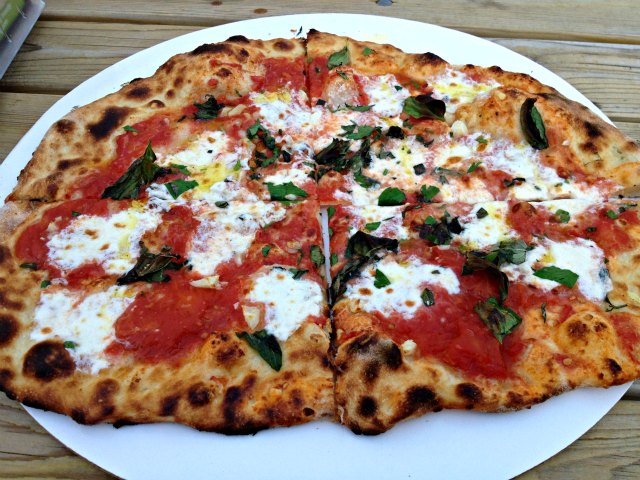 Pleasant House Bakery\'s \"Queen\'s Pie,\" a savory take on a magherita pizza. (Chuck Sudo/Chicagoist)