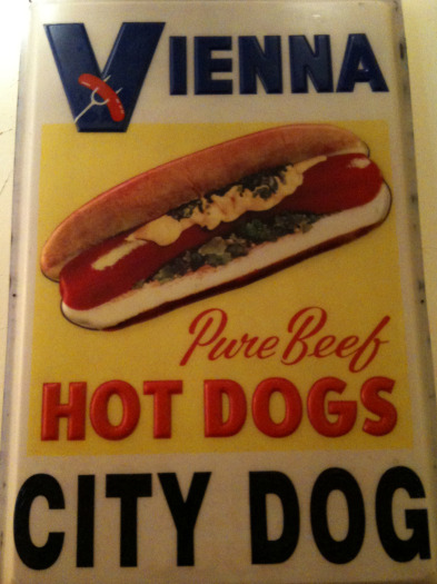 A vintage vienna Beef sign.