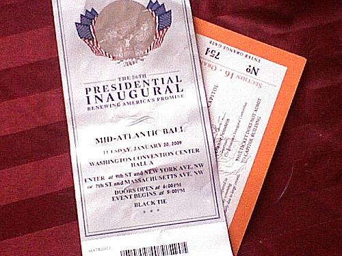 Seated inauguration seating plus a ball ticket means I should never play the lottery again - I used up all my luck right here.