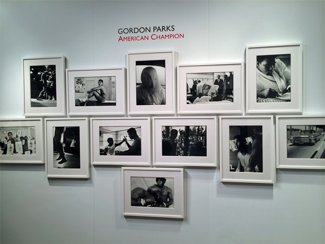 The Jenkins Johnson Gallery has an entire wall dedicated to the amazing collection of photographer Gordon Parks\'s documentation of a young Muhammed Ali. Photo by Josh Mogerman.