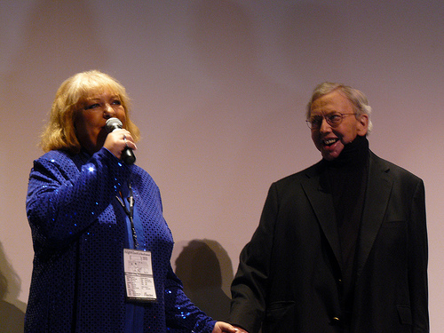 Claire \"Thunder\" Sardina, star of \"Song Sung Blue,\" and Roger Ebert.