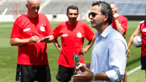 Frank Klopas with the cup