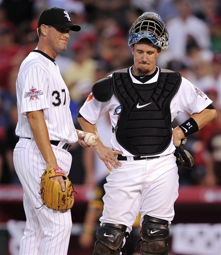 The Sox\' Matt Thornton after giving up the game-winning hit.