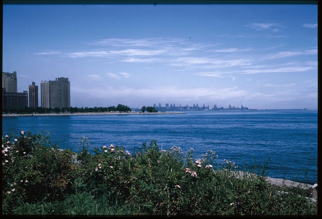 Chicago\'s lake front north from 55th Street Promontory, July 1946