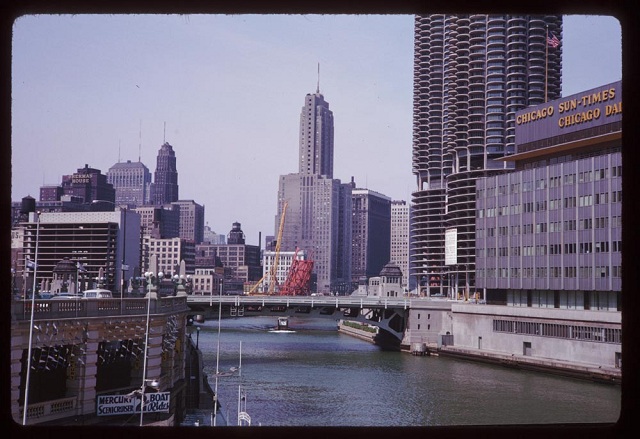 Chicago river west from Michigan Ave. Bridge, May 26, 1963