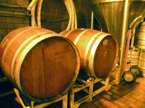 50 gallons of Sai-Shan-Tea aging for eight months in Meritage wine barrels from Justin Vineyard.