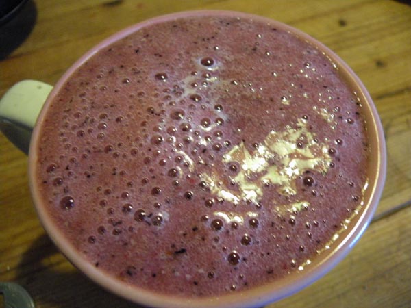 The finished smoothie.