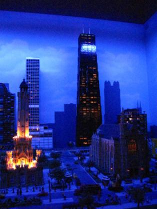 LEGO Chicago at night