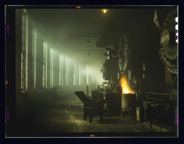 In the roundhouse at a Chicago and Northwestern Railroad yard, Chicago, Ill., 1942 Dec.