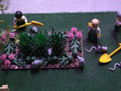 A grisly garden scene