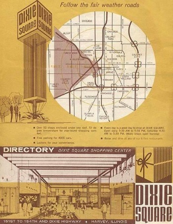 Front cover for a map of Dixie Square Mall.