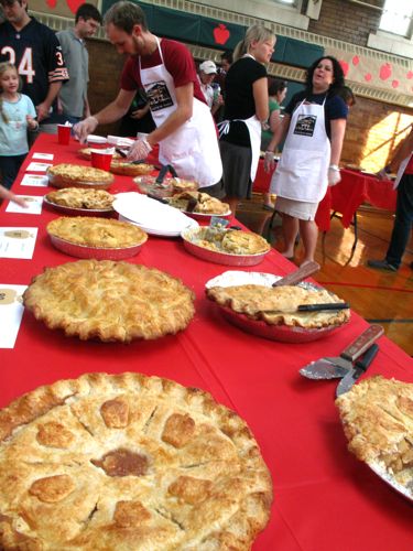 With more than 115 entries total, pies were divided into two rooms for tasting (Chicagoist/Kim Bellware)