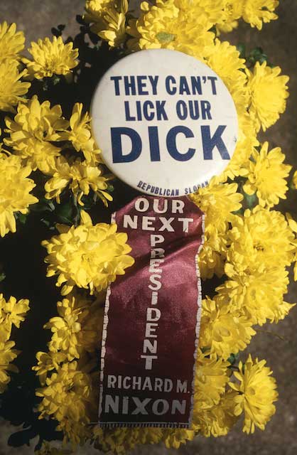The well-meaning Republican Women\'s Club of Rockford put out these buttons in the cause of their hero, Richard Nixon. Helped make him President.