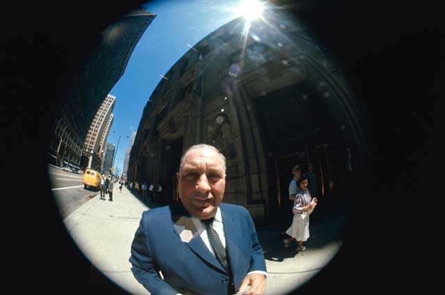The only way to show our little giant AND City Hall- was with a 180 degree Fisheye lens.