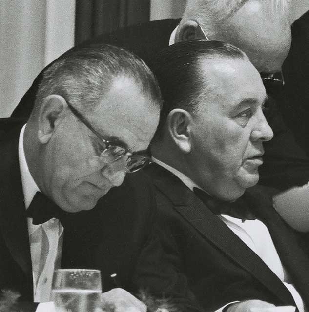 Two of the greatest politicos of their time join shoulders on behalf of the Party in 1962,