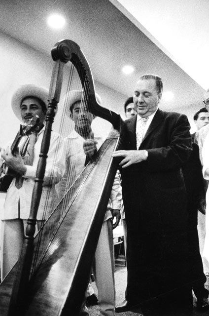 In 1959, pushing the Pan American games, Daley ventured to an Hispanic ward to demonstrate his skill on the Irish harp crossed over party lines. Payed off.